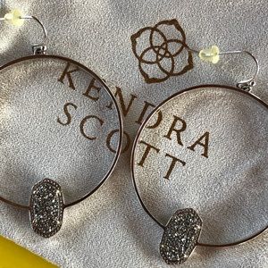 Kendra Scott Elora silver hoop in silver drusy
